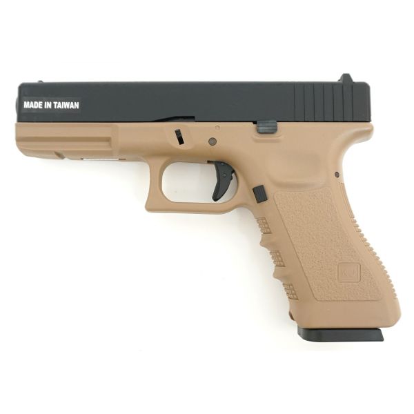 Страйкбольный пистолет KJW Glock G17 Gas GBB Tan (KP-17-TAN)
